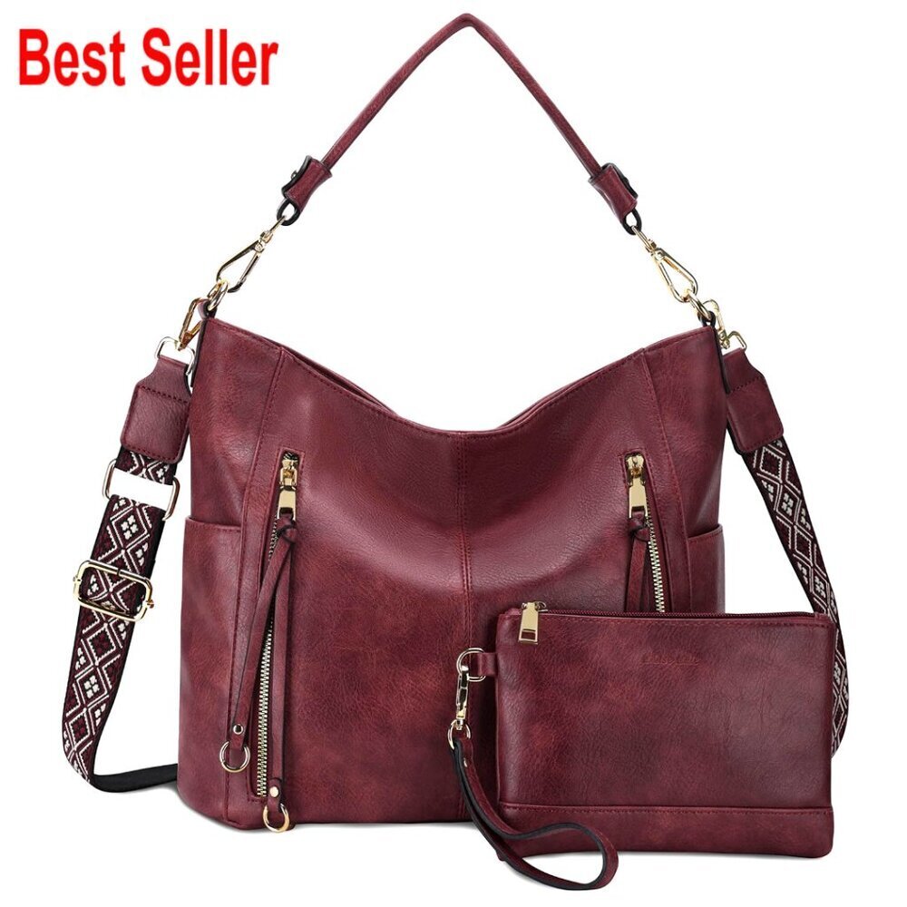 Faux Leather Hobo Bag with Adjustable Strap for Work and Travel